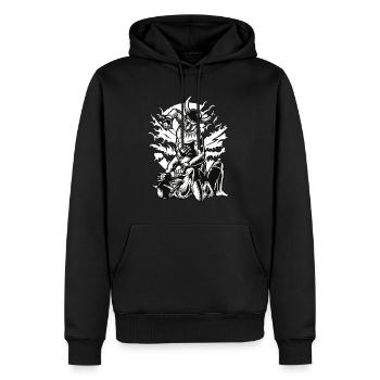 MMA Fighter (Wikinger) - Männer Premium Bio Hoodie - Schwarz - Vorne - Nico (187cm)