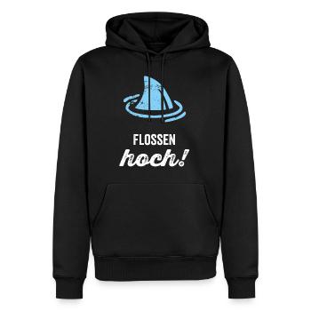 Flossen Hoch! - Männer Premium Bio Hoodie - Schwarz - Vorne - Nico (187cm)
