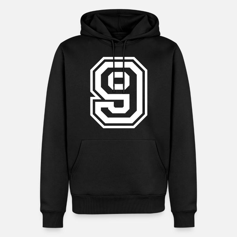9 Numéro de numéro - Sweat à capuche Premium bio Homme - noir