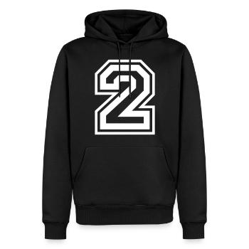2 Numéro de numéro - Sweat à capuche Premium bio Homme - noir - Devant - Nico (187cm)