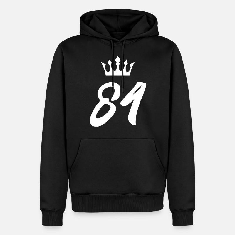 84 Couronne numérique - Sweat à capuche Premium bio Homme - noir