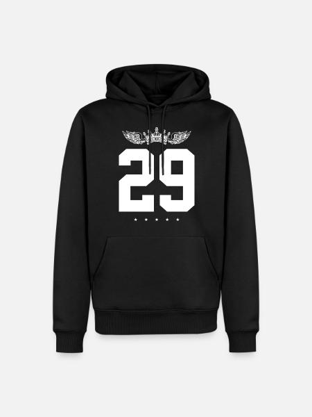 29 Zahl Krone - Männer Premium Bio Hoodie - Schwarz