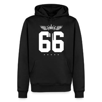 66 Couronne numérique - Sweat à capuche Premium bio Homme - noir - Devant - Nico (187cm)