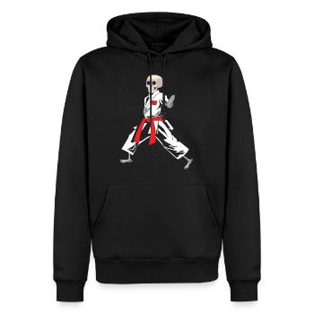 Karate Red Belt Skull - Männer Premium Bio Hoodie - Schwarz - Vorne - Nico (187cm)