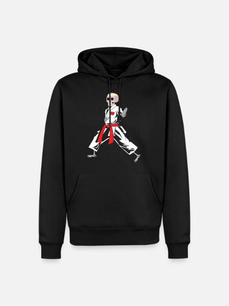 Karate Red Belt Skull - Men’s Premium Organic Hoodie - black