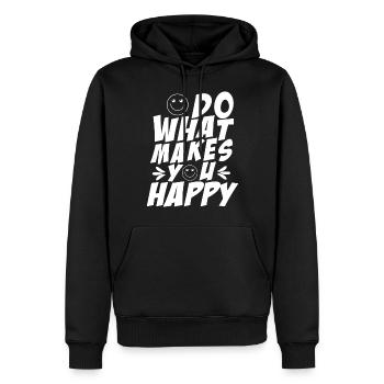 Faites ce qui vous rend heureux - Sweat à capuche Premium bio Homme - noir - Devant - Nico (187cm)