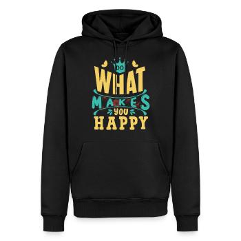 Faites ce qui vous rend heureux - Sweat à capuche Premium bio Homme - noir - Devant - Nico (187cm)