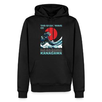 The Great Wave of Kanagawa Japan - Männer Premium Bio Hoodie - Schwarz - Vorne - Nico (187cm)