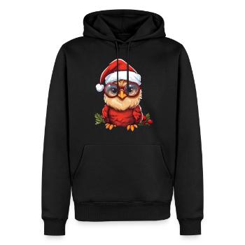 weihnachten eule rote federn - Männer Premium Bio Hoodie - Schwarz - Vorne - Nico (187cm)