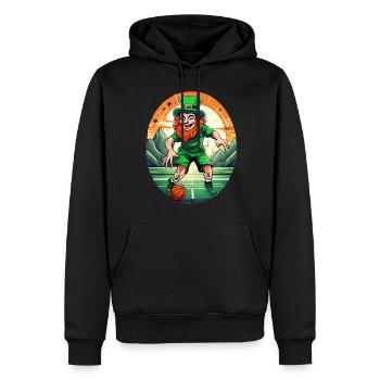 St. Patrick's Day Kleeblatt Basketball - Männer Premium Bio Hoodie - Schwarz - Vorne - Nico (187cm)