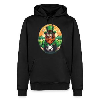 Football Trèfle de la Saint-Patrick - Sweat à capuche Premium bio Homme - noir - Devant - Nico (187cm)