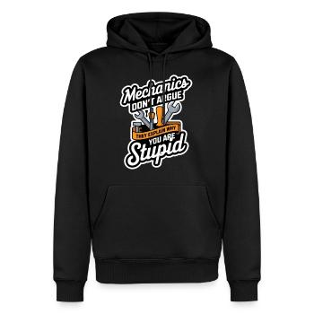 Mechanics Explain Why You Are Stupid 7 - Männer Premium Bio Hoodie - Schwarz - Vorne - Nico (187cm)