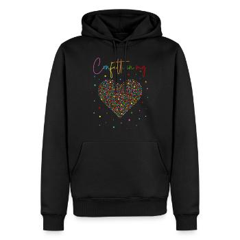 Confettis im Herzen - Confettis dans mon cœur - Sweat à capuche Premium bio Homme - noir - Devant - Nico (187cm)