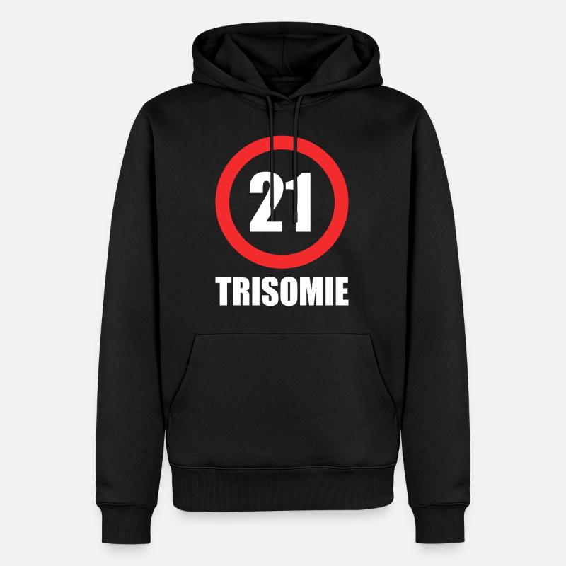 trisomie 21 - Sweat à capuche Premium bio Homme - noir