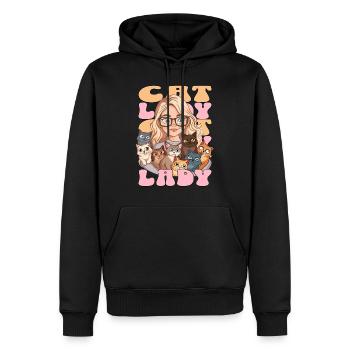 Chats Chat Dame Femme Fille J’aime Chats Drôle - Sweat à capuche Premium bio Homme - noir - Devant - Nico (187cm)
