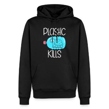 Plastic Kills - Männer Premium Bio Hoodie - Schwarz - Vorne - Nico (187cm)
