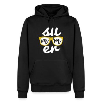 Summer Sommer coole Sonnenbrille - Männer Premium Bio Hoodie - Schwarz - Vorne - Nico (187cm)
