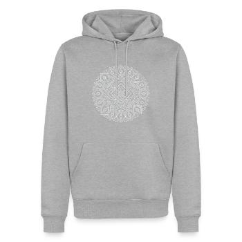 Rectangular Celebration - Mandala made with Love - Männer Premium Bio Hoodie - Grau meliert - Vorne - Thijin (182cm)