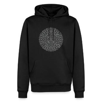 Rectangular Celebration - Mandala made with Love - Männer Premium Bio Hoodie - Schwarz - Vorne - Nico (187cm)