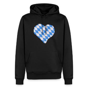 Drapeau de Bavière Utilisé Look Drapeau bavarois Vintage - Sweat à capuche Premium bio Homme - noir - Devant - Nico (187cm)