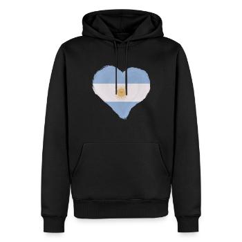 Drapeau de l’Argentine Amérique du Sud Drapeau argentin - Sweat à capuche Premium bio Homme - noir - Devant - Nico (187cm)