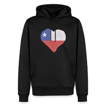 Chile Flagge Südamerika Chilenische Fahne Vintage - Männer Premium Bio Hoodie - Schwarz - Vorne - Nico (187cm)