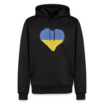 Ukraine Flag Vintage Ukrainian Flag Used Look - Sweat à capuche Premium bio Homme - noir - Devant - Nico (187cm)