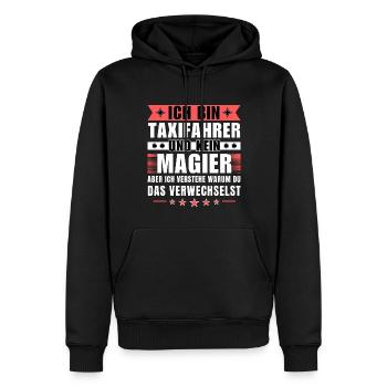 Ich bin Taxifahrer und kein Magier - Männer Premium Bio Hoodie - Schwarz - Vorne - Nico (187cm)