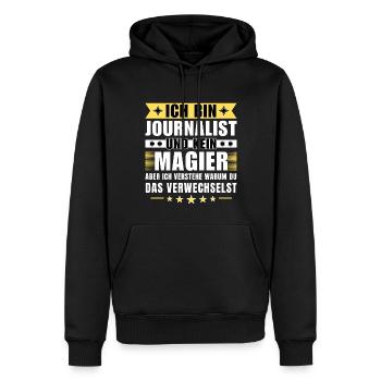 Ich bin Journalist und kein Magier - Männer Premium Bio Hoodie - Schwarz - Vorne - Nico (187cm)