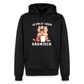 Lustig Katze Kaffee Kaffeeliebhaber Katzen Spruch - Männer Premium Bio Hoodie - Schwarz - Vorne - Nico (187cm)