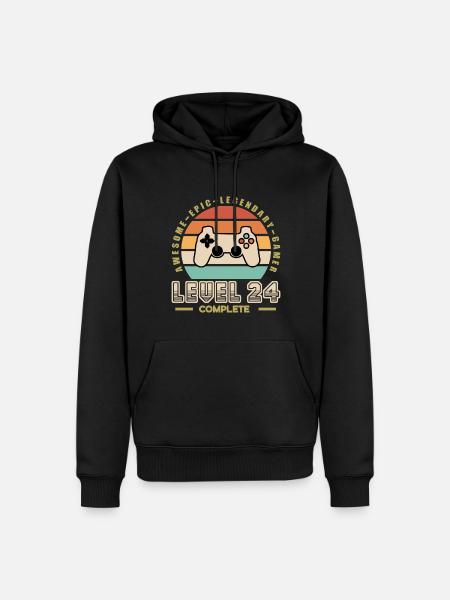 Level 24 years old - Men’s Premium Organic Hoodie - black