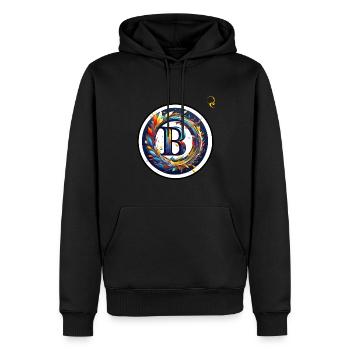 LETTRE « B » DE L’ALPHABET - Sweat à capuche Premium bio Homme - noir - Devant - Nico (187cm)