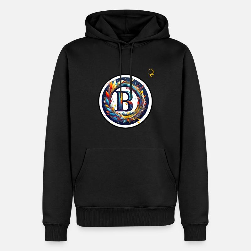 BUCHSTABE "B" DES ALPHABETS - Männer Premium Bio Hoodie - Schwarz