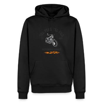 TEL PERE TEL FILS MOTORBIKE ADDICT - Sweat à capuche Premium bio Homme - noir - Devant - Nico (187cm)