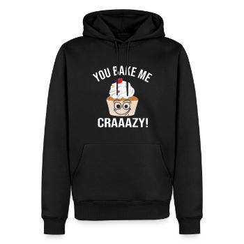 Boulanger Confiseur - Sweat à capuche Premium bio Homme - noir - Devant - Nico (187cm)