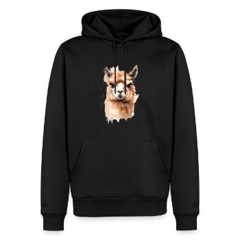The Alpaca's Tale - Men’s Premium Organic Hoodie - black - Front - Nico (187cm)