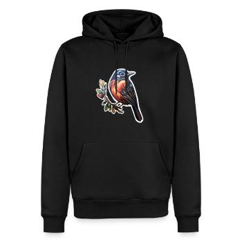 Oiseau - Sweat à capuche Premium bio Homme - noir - Devant - Nico (187cm)