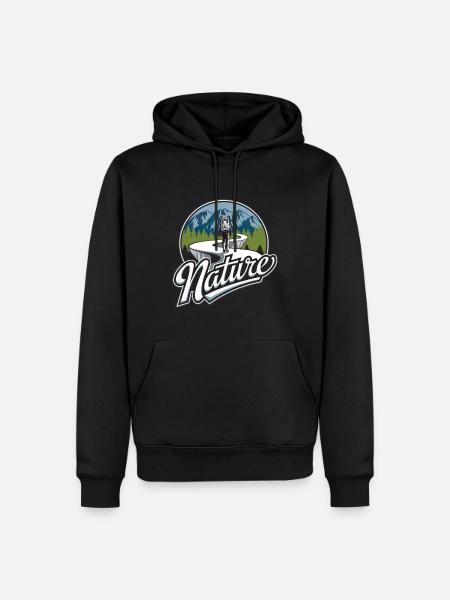 Hiking trails in nature - Men’s Premium Organic Hoodie - black