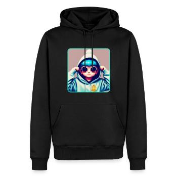 Cool anime girl avec lunettes de soleil et sweat à capuche - Sweat à capuche Premium bio Homme - noir - Devant - Nico (187cm)
