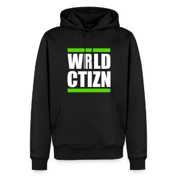 world citizen - Wrld ctizn - Sweat à capuche Premium bio Homme - noir - Devant - Nico (187cm)