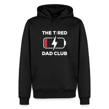 Der Müde Papa Club - Männer Premium Bio Hoodie - Schwarz - Vorne - Nico (187cm)