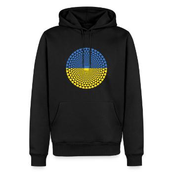 L'Ukraine L'Ukraine Україна L'amour Mandala de coeur - Sweat à capuche Premium bio Homme - noir - Devant - Nico (187cm)