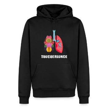 TAUCHEN Apnoetauchen mit TAUCHERlunge oxygen dive - Männer Premium Bio Hoodie - Schwarz - Vorne - Nico (187cm)