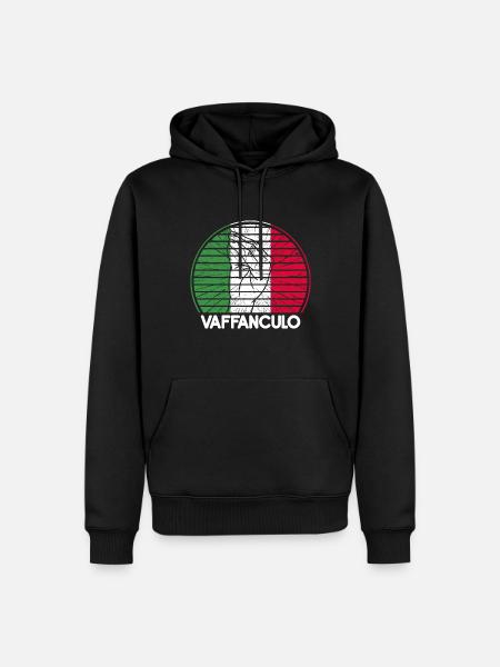 Italien Fahne Vintage Italienische Fahne Hand - Männer Premium Bio Hoodie - Schwarz