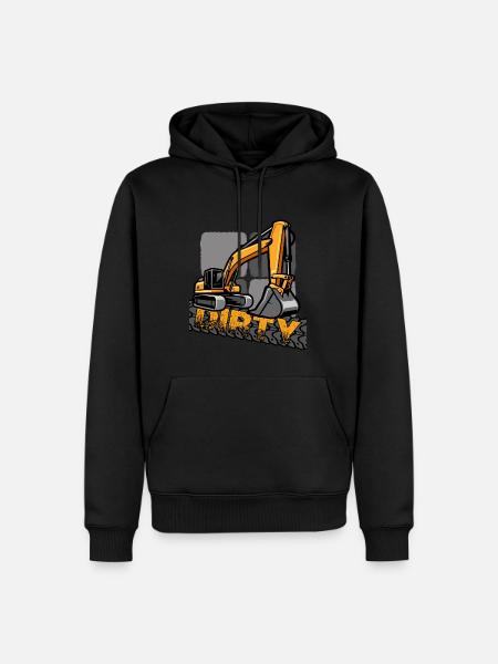Baggerfahrer Baustelle Bagger Baufahrzeug - Männer Premium Bio Hoodie - Schwarz