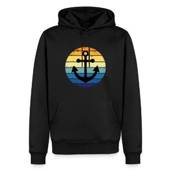 Anchor Vintage Seafaring Lake Sea Anchor - Sweat à capuche Premium bio Homme - noir - Devant - Nico (187cm)