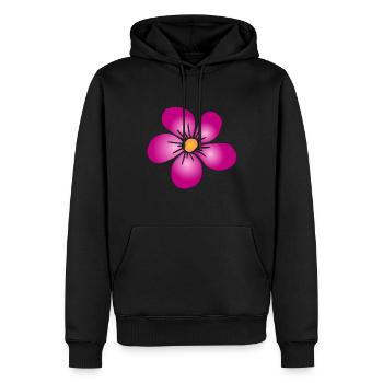pinke Blume Blumenmuster Blumenranke Blüte blumig - Männer Premium Bio Hoodie - Schwarz - Vorne - Nico (187cm)