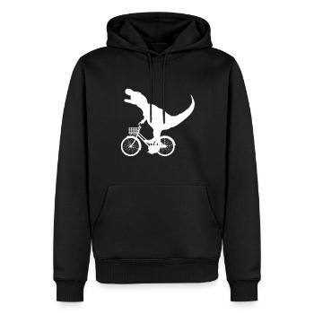 Fahrrad T-Rex Bike Fun - Men’s Premium Organic Hoodie - black - Front - Nico (187cm)