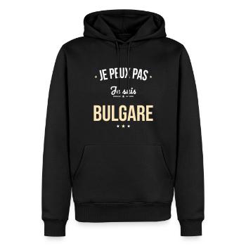 Je peux pas je suis Bulgare - Sweat à capuche Premium bio Homme - noir - Devant - Nico (187cm)