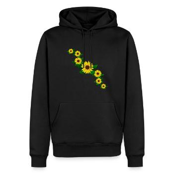 Tournesol jaune tournesol motif fleur floral - Sweat à capuche Premium bio Homme - noir - Devant - Nico (187cm)